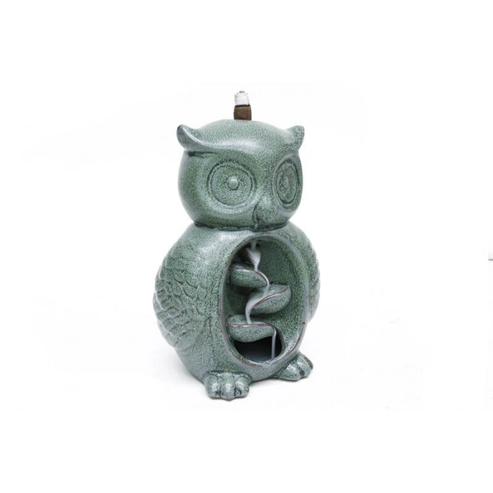 Seramik Baykuş Model Geri Akışlı Tütsülük