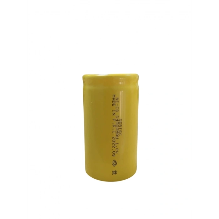 Sertec - 1.2v 4000 Mah - D Büyük Boy - Ni-cd Şarjlı Pil - (başsız / Flat Head)