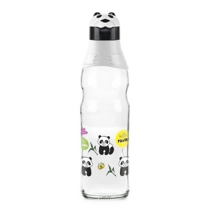 Sevimli Panda Tasarımlı Cam Suluk Sızdırmaz 1000 Ml (599)