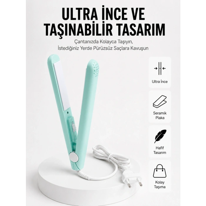 Seyahat Tipi Taşınabilir Saç Düzleştirici Saç Şekillendirici Yüksek Isı Ayarlı