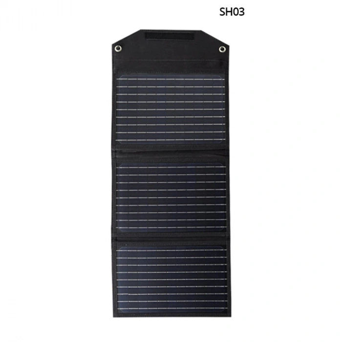 Sh-03 30w Hızlı Şarj Taşınabilir Güneş Enerji Paneli Şarj İstasyonu - Siyah