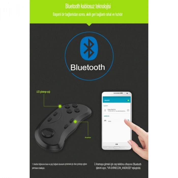 Shinecon Sc-b01 Sanal Gerçeklik Gözlüğü Kumandası - Siyah