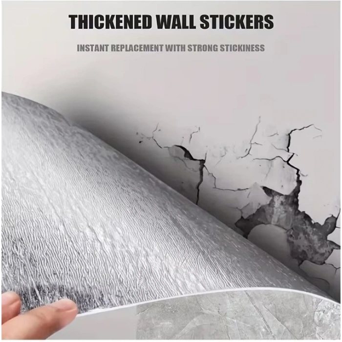 Siyah Mermer Desenli Alüminyum Plastik Duvar Sticker (30*30)