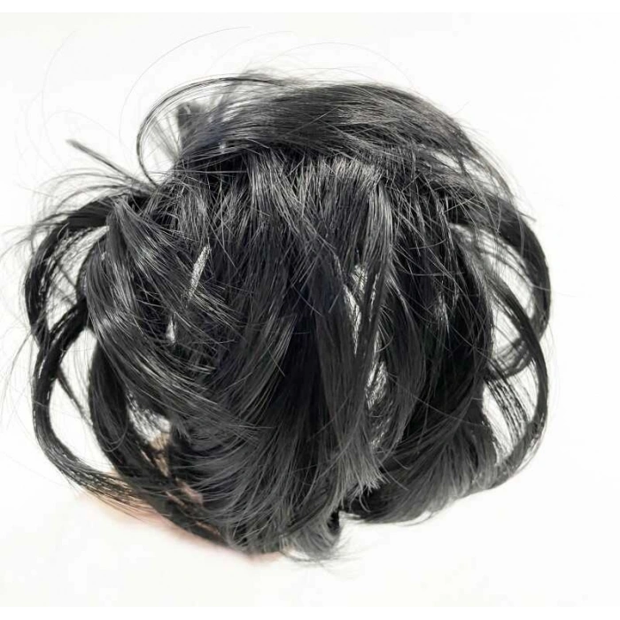 Siyah Renk Düz Model Hazır Telli Saç Şeklinde Peruk Postiş Toka (599)