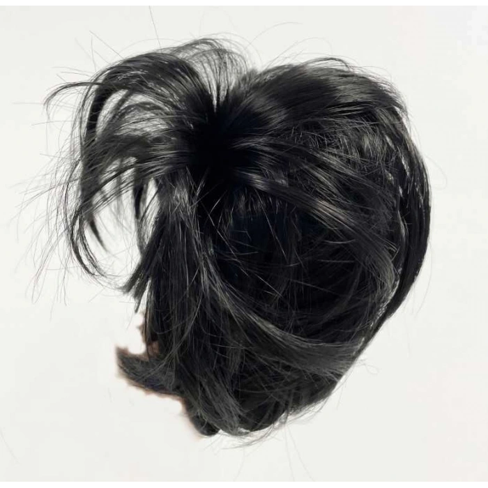 Siyah Renk Düz Model Hazır Telli Saç Şeklinde Peruk Postiş Toka (599)