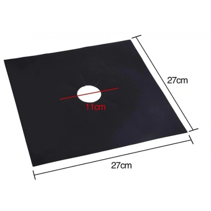 Siyah Renk Ocak Koruyucu Folyo Yanmaz Yapışmaz 4lü Set