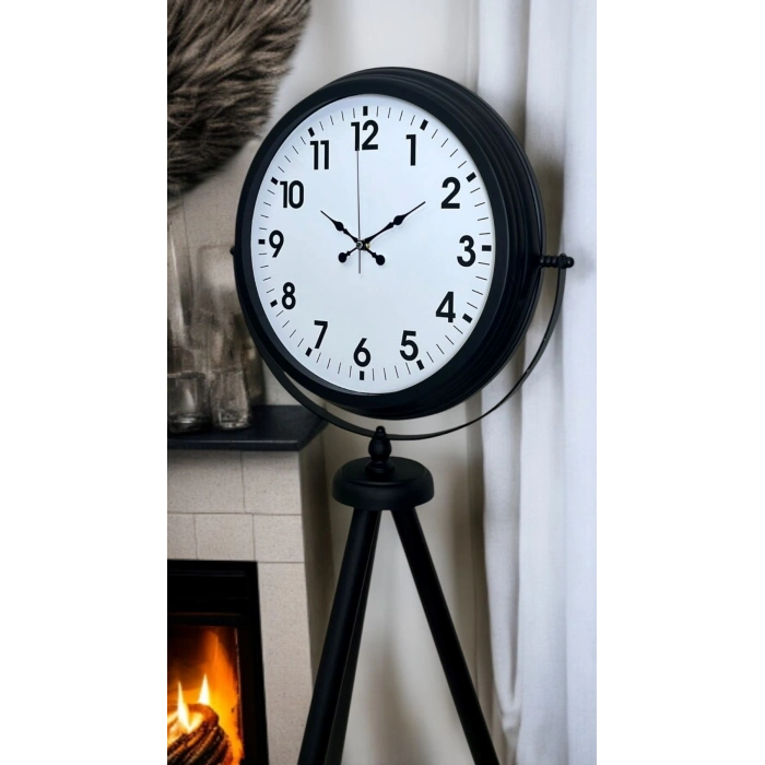 Siyah Tripod Ayaklı Dekoratif Saat