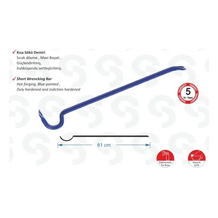 Sk 6000 Kısa Sökü Demiri - 1200 Gr, 61cm