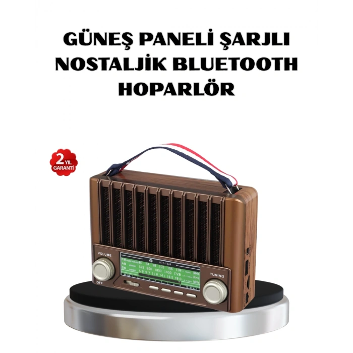 Solar Hoparlör Bluetooth Fm Am Sw Radyo Çok Fonksiyonlu Şarjlı