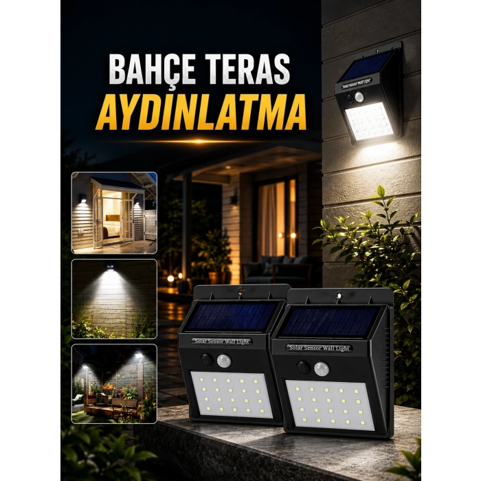 Solar Lamba Giriş, Bahçe Yol Avlu Hareket Sensörlü Led