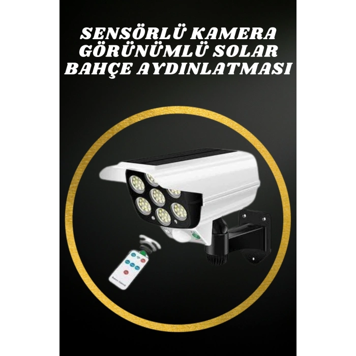 Solar Lamba Kamera Görünümlü Duvar Lambası Dönebilen Bahçe Aydınlatması
