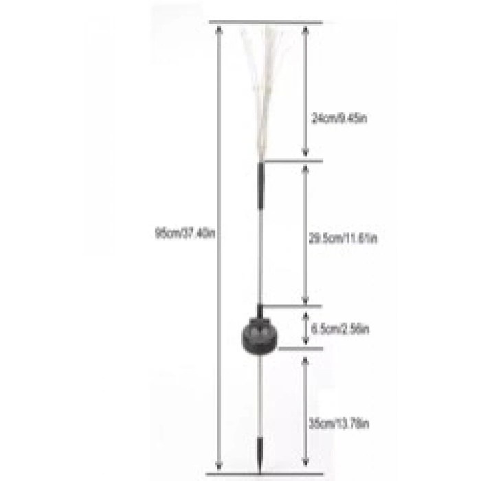 Solar Panelli Havai Fişek 150 Led Işık Saplamalı Gün Işığı 2li Set