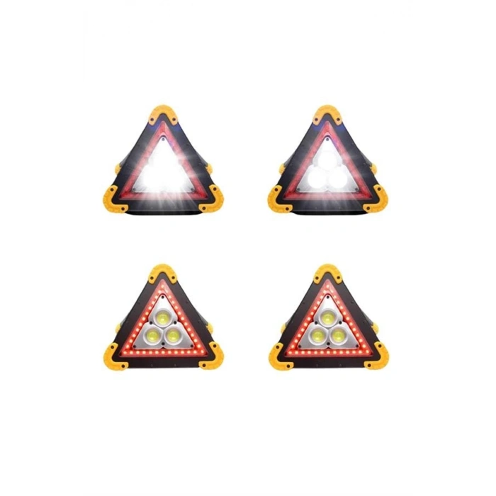 Solar Şarjlı Çok Fonksiyonlu Reflektör Işıklı Ikaz Lambası Acil Durum Reflektörü Acil Durum Uyarı Lambası