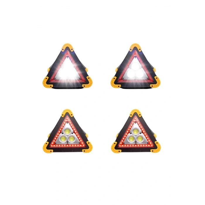 Solar Şarjlı Çok Fonksiyonlu Reflektör Işıklı Ikaz Lambası Acil Durum Reflektörü Acil Durum Uyarı Lambası