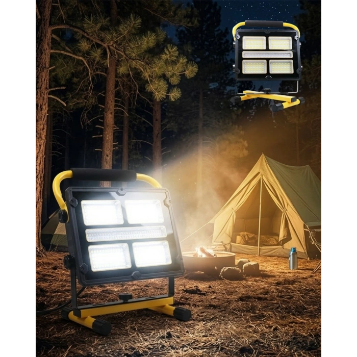 Solar Ve Usb Şarjlı Güçlü Led Çalışma Lambası Ayarlanabilir Açılı Kamp Feneri