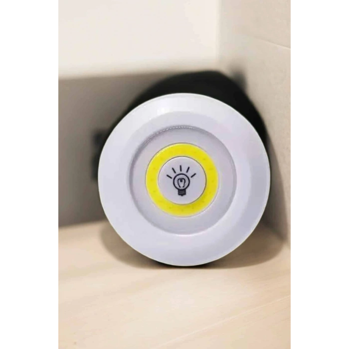 Spot Lamba Led Işık 3lü Uzaktan Kumandalı Pilli Yapışkanlı Kablosuz