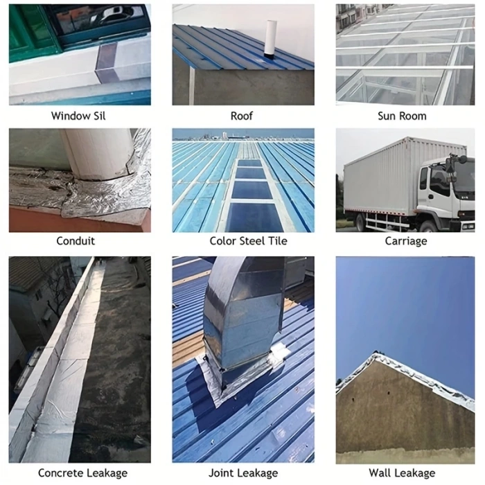 Su Geçirmez Çatlak Bandı 10cm 5m Yüksek Sıcaklık Dayanıklı Çatı Boru Duvar Onarım Çamur Bant