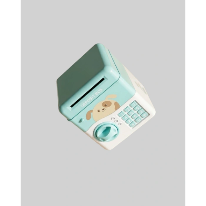 Su Yeşili Elektronik Şifreli Atm Tasarımlı Para Biriktirme Kumbarası