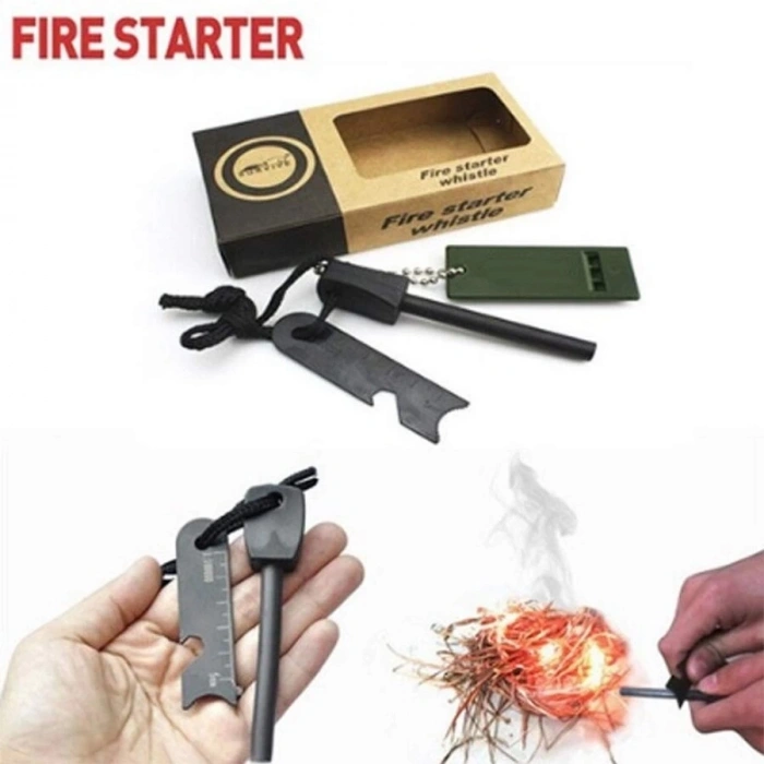 Survive Magnezyum Çubuğu Ateş Başlatıcı Çakmak Taşı