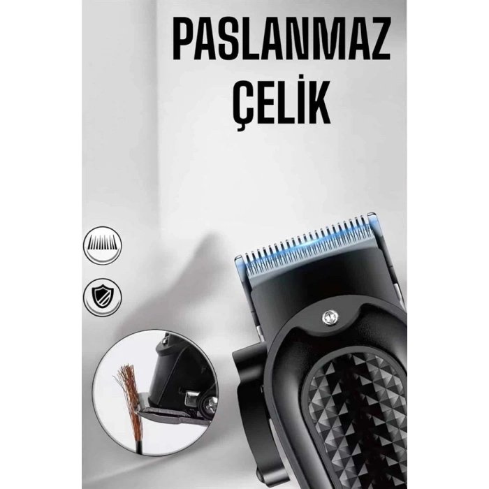 Suya Dayanıklı Tıraş Makinesi Keskin Bıçaklı Dijital Göstergeli Şarjlı