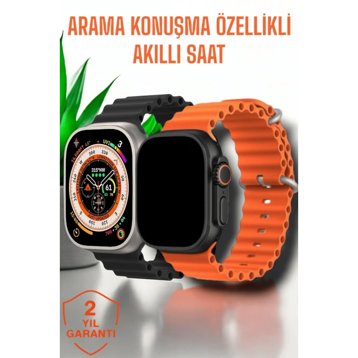 Suya Ve Toza Dayanıklı 45 Mm Akıllı Saat Bildirim Ve Cevapsız Çağrı Görüntüleme