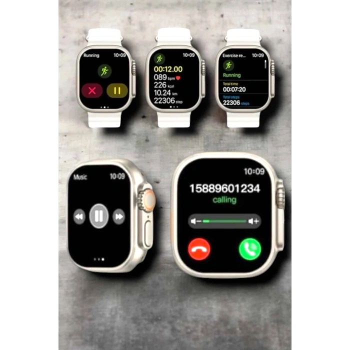 Suya Ve Toza Dayanıklı 45 Mm Akıllı Saat Bildirim Ve Cevapsız Çağrı Görüntüleme