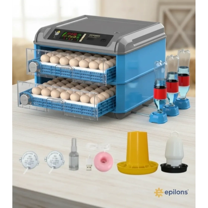 Tam Otomatik 128 Yumurta Kapasiteli Kuluçka Makinesi - Civciv Kaz Hindi Ördek İçim Wifi Kameralı