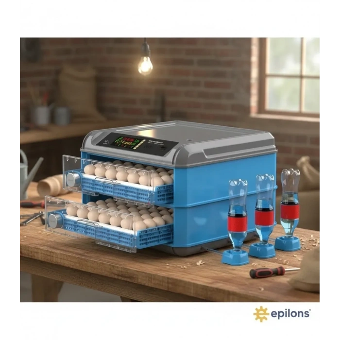 Tam Otomatik 128 Yumurta Kapasiteli Kuluçka Makinesi - Civciv Kaz Hindi Ördek İçim Wifi Kameralı