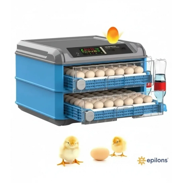 Tam Otomatik 128 Yumurta Kapasiteli Kuluçka Makinesi - Civciv Kaz Hindi Ördek İçim Wifi Kameralı