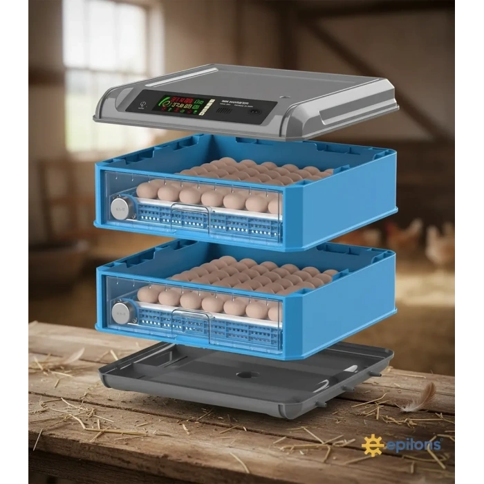 Tam Otomatik 128 Yumurta Kapasiteli Kuluçka Makinesi - Civciv Kaz Hindi Ördek İçim Wifi Kameralı