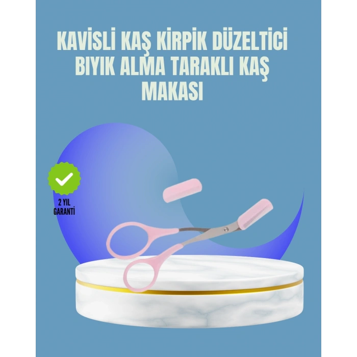 Tarak Ve Fırça Başlıklı Kaş Şekillendirme Makası