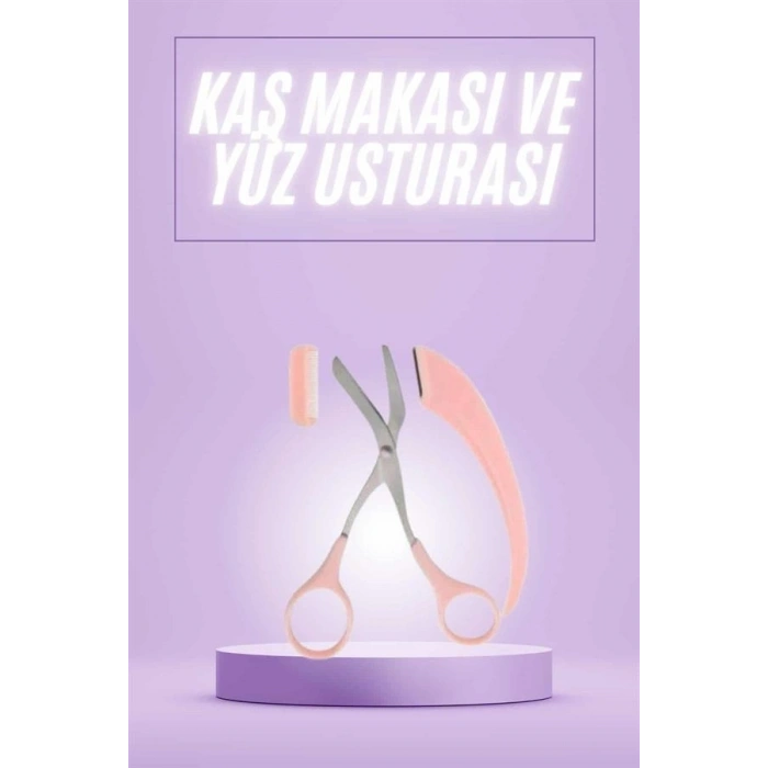 Taraklı Kaş Makası Ve Ustura Seti Kaş Düzeltme Makası Kaş Bıyık Alma Aleti