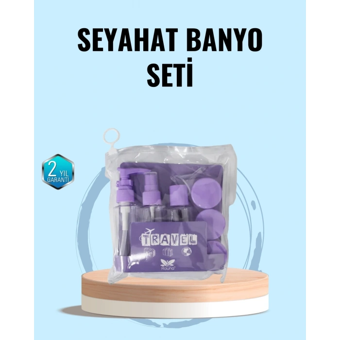 Taşınabilir 5’li Seyahat Banyo Seti Şampuanlık Sprey Krem Kutusu