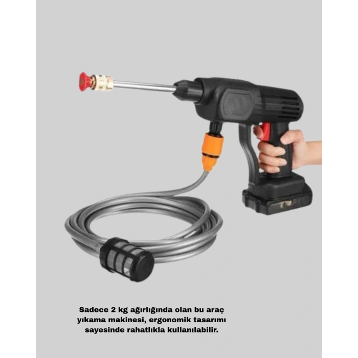 Taşınabilir Akülü Araba Yıkama Makinesi 1.7 Mpa Basınçlı Ve Ergonomik Tasarımlı
