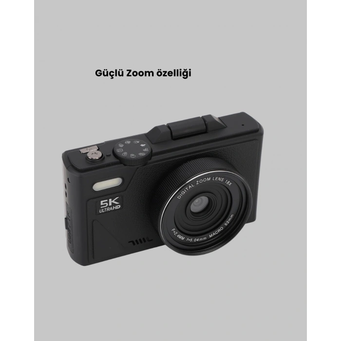 Taşınabilir Dijital Kamera 5k 75mp Stabilizasyonlu 18x Zoom Otofokus