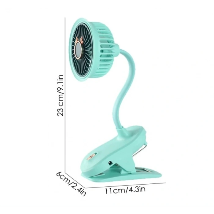 Taşınabilir Mini Klips Bebek Arabası Fanı, Fan Elektrikli Soğutma Hava Sirkülatöründe 360 Derece Dönebilen Klips