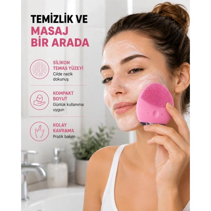 Taşınabilir Silikon Masaj Aleti – Derin Temizlik, Yüz Ve El Kullanımına Uygun Yeni Nesil