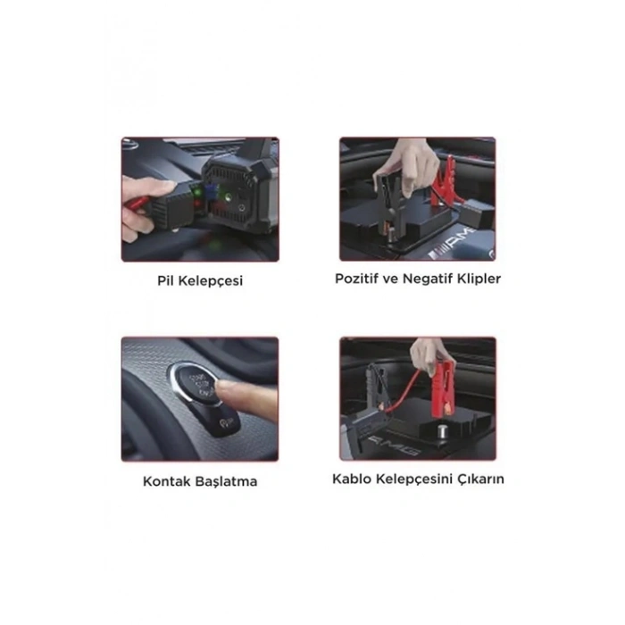 Taşnabilir Dijital Ekranlı Araç Akü Takviyeli Işıklı Oto Marş Hava Kompresörü