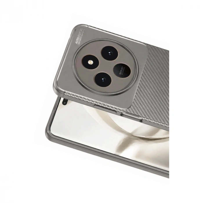Tecno Spark 30 Kılıf Auto Focus Karbon Kapak - Gri