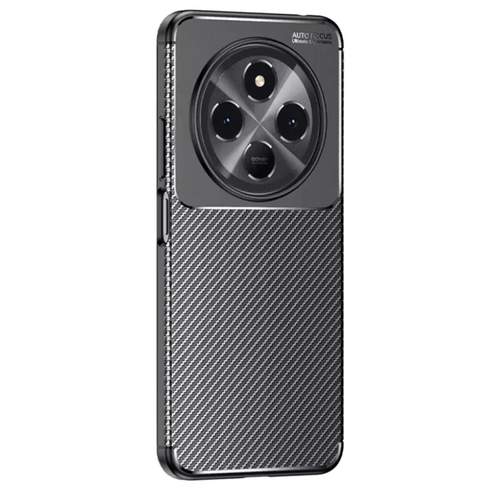 Tecno Spark 30 Kılıf Auto Focus Karbon Kapak - Siyah