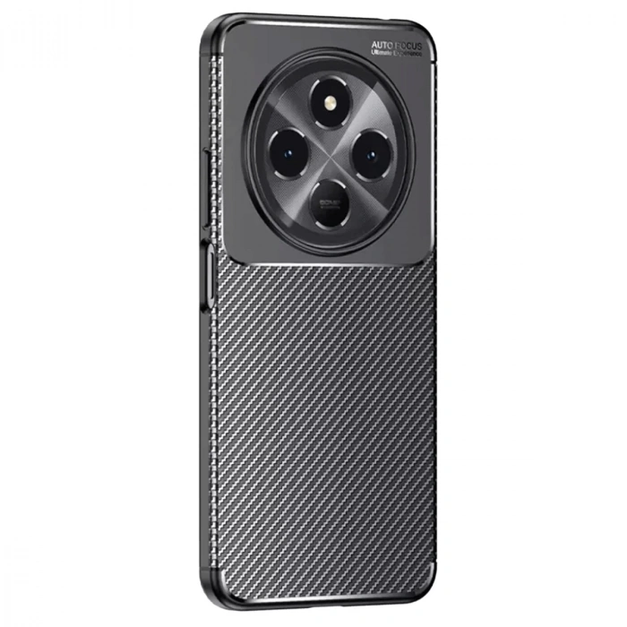 Tecno Spark 30 Kılıf Auto Focus Karbon Kapak - Siyah