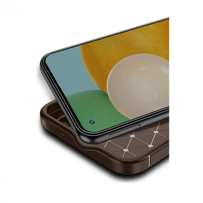 Tecno Spark 30 Pro Kılıf Auto Focus Karbon Kapak - Kahverengi