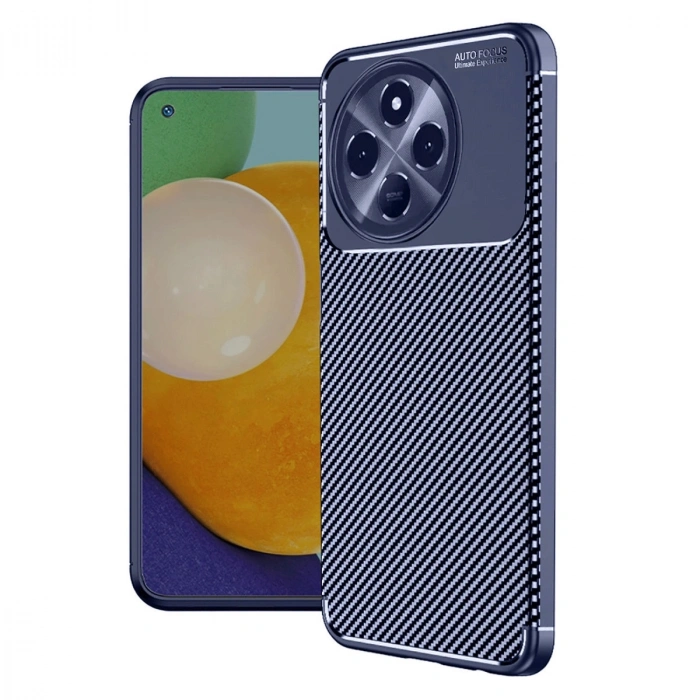 Tecno Spark 30 Pro Kılıf Auto Focus Karbon Kapak - Lacivert