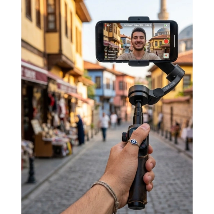 Telefon Gimbal Stabilizer Video Sabitleyici Vlog Çekim Atı