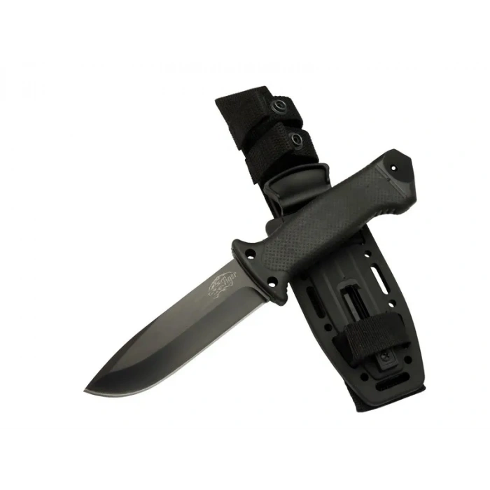 Tiger Tactical Htm 3321 A Siyah Outdoor / Survival Bıçak 27cm - Kauçuk Sap, Kılıflı, Kutulu