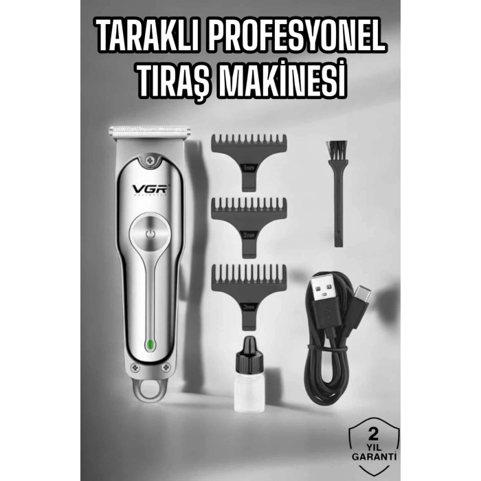Tıraş Makinesi Paslanmaz Çelik Taraklı Güçlü Motor