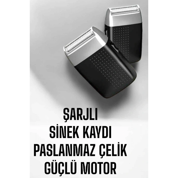 Tıraş Makinesi Sinek Kaydı Paslanmaz Çelik Taşınabilir Şarjlı