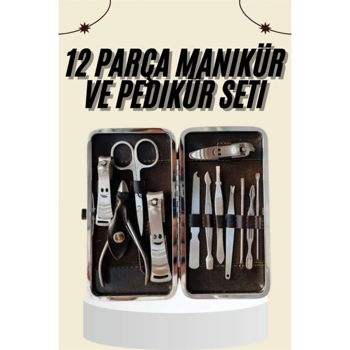 Tırnak Bakımı Tırnak Makası Profesyonel 12 Parça El Ayak Manikür Pedikür Seti