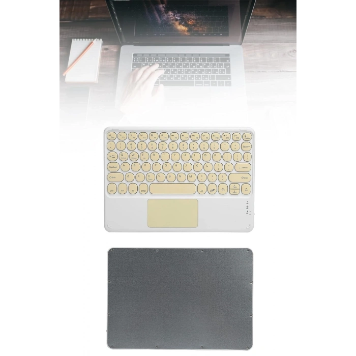 Touchpad Tüm Cihazlara Uyumlu Bluetooth Klavye Touchpad Slim Kablosuz Wifi Q Klavye