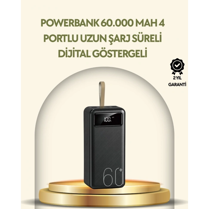 Tüm Cihazlarla Uyumlu Led Fenerli 4 Çıkışlı Powerbank